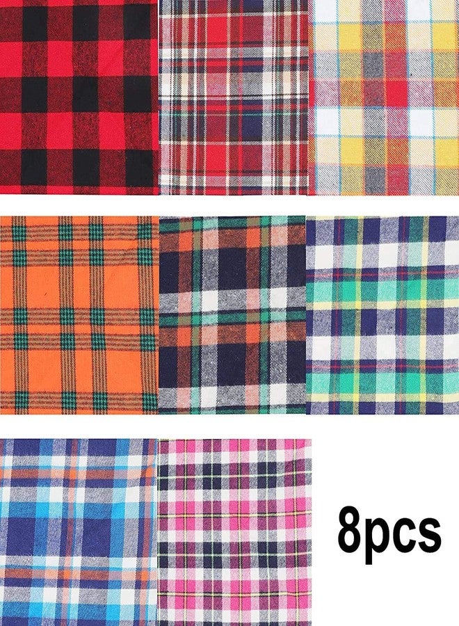 فيبيث مجموعة فيبيث من 8 أوشحة مثلثة للكلاب، مرايل رسم قابلة للعكس بنقشة مربعات، أوشحة قابلة للغسل للكلاب في عيد الميلاد، ملابس وإكسسوارات للأولاد والبنات، طقم منديل - Image 2